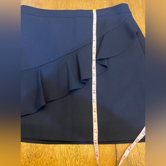 Brooks Brothers Red Fleece Wool Ruffled Skirt - Navy Blue - Size 8 - Picture 11 of 11
